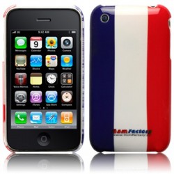 Coque rigide motif drapeau français pour iPhone 3