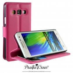 étui pour Samsung A3 ouverture folio et fonction stand par Pacific Cases® - fuschia