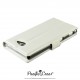 étui pour Sony Xperia M2 Aqua ouverture folio et fonction stand par Pacific Cases® - blanc